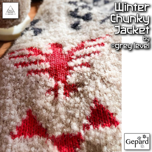 km328 Pattern Winter Chunky Jacket by grey level with Gepard