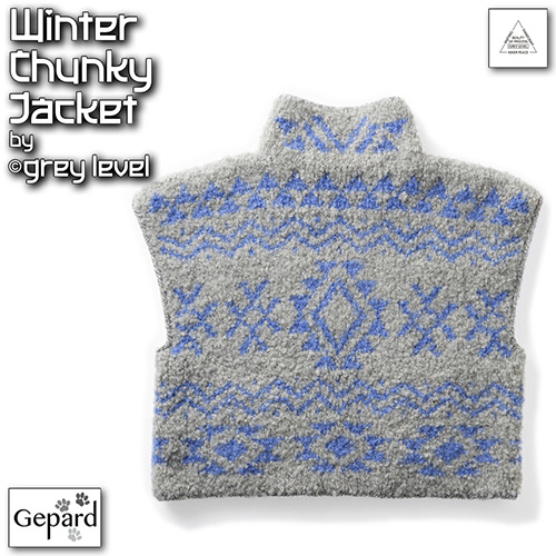 km328 Pattern Winter Chunky Jacket by grey level with Gepard