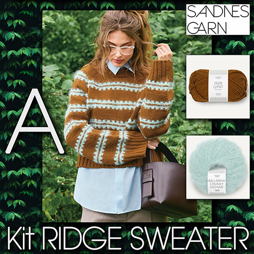 km372 Kit Ridge Sweater A with Sandnes Garn