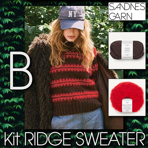km372 Kit Ridge Sweater B with Sandnes Garn