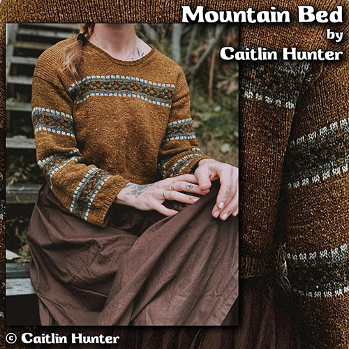 km376 Pattern Mountain Bed by Caitlin Hunter with Lichen and Lace