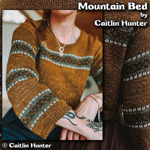 km376 Pattern Mountain Bed by Caitlin Hunter with Lichen and Lace