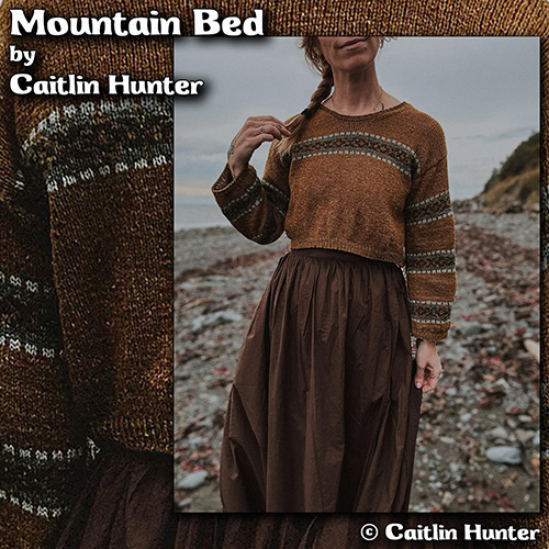 km376 Pattern Mountain Bed by Caitlin Hunter with Lichen and Lace