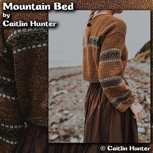 km376 Pattern Mountain Bed by Caitlin Hunter with Lichen and Lace