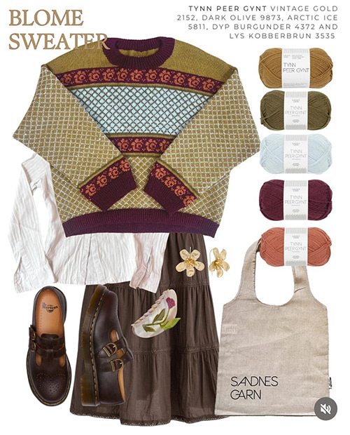 km378 Outfit Blome Damegenser by Sandnes Garn