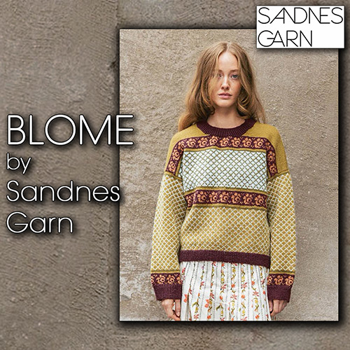 km378 Pattern Blome Damegenser by Sandnes Garn