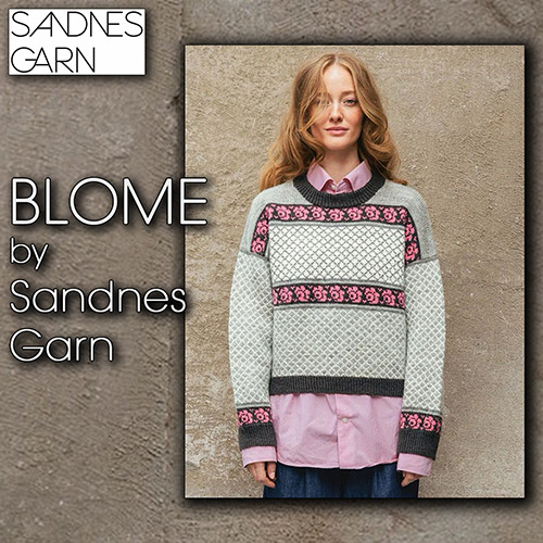 km378 Pattern Blome Damegenser by Sandnes Garn
