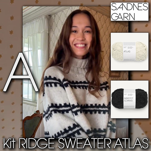 km380 Kit Ridge Sweater Atlas A with Sandnes Garn