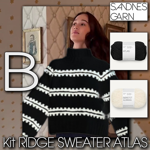 km380 Kit Ridge Sweater Atlas B with Sandnes Garn
