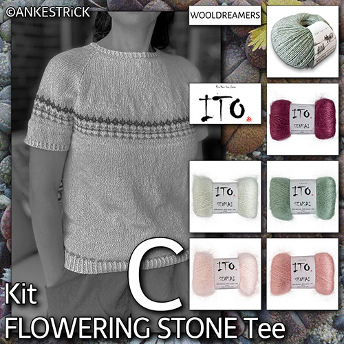 km392 Kit Flowering Stone Tee : WoolDreamers + ITO Yarn