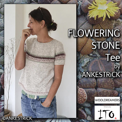 km392 Pattern Flowering Stone Tee