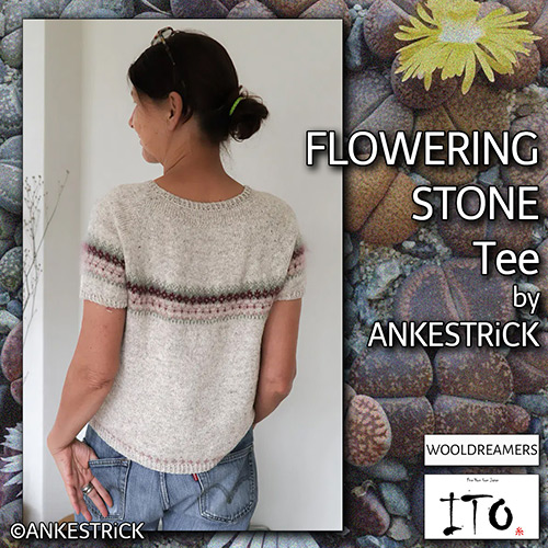 km392 Pattern Flowering Stone Tee