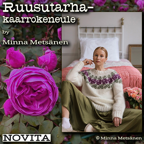 km398 Pattern Ruusutarha-kaarrokeneule by Minna Metsänen