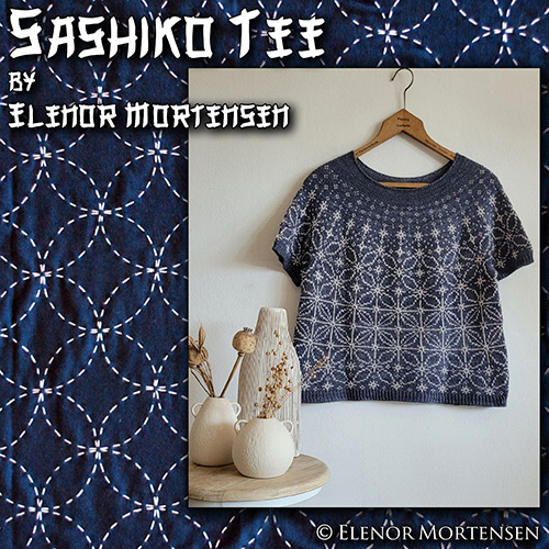 km400 Pattern Sashiko Tee by Elenor Mortensen with Pascuali