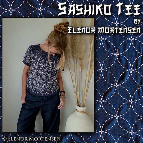 km400 Pattern Sashiko Tee by Elenor Mortensen with Pascuali