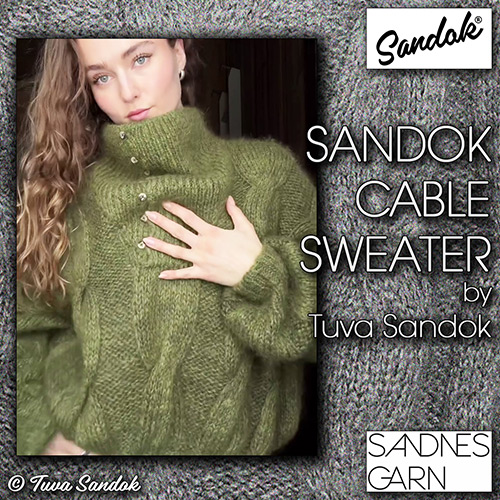 km402 Pattern Sandok Cable Sweater by Tuva Sandok