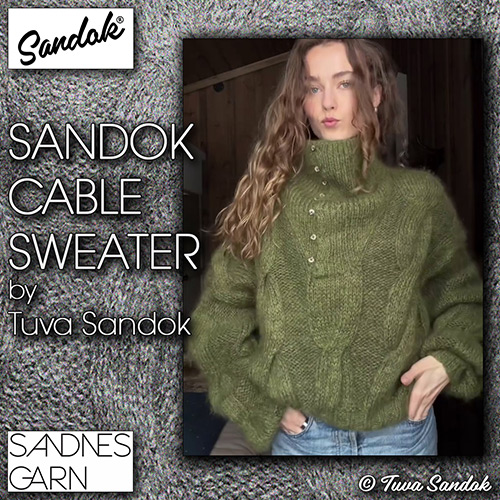 km402 Pattern Sandok Cable Sweater by Tuva Sandok