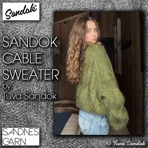 km402 Pattern Sandok Cable Sweater by Tuva Sandok