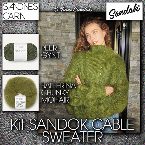 km402 Sandok Cable Sweater : Sandnes Garn