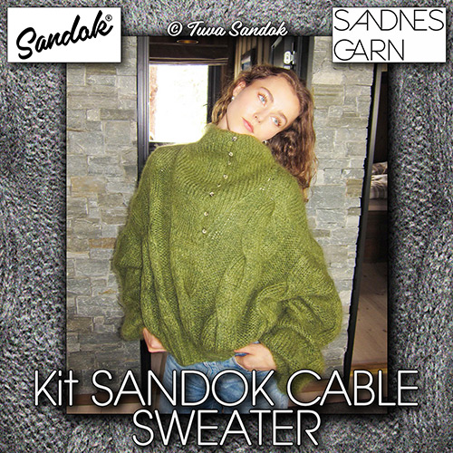 km402 Kit Sandok Cable Sweater with Sandnes Garn