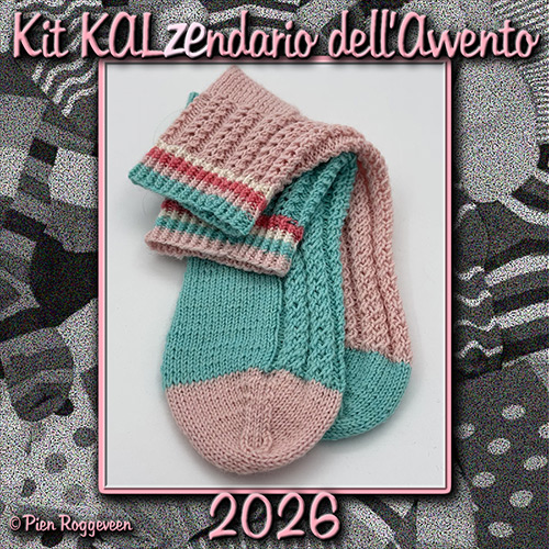 km414 Kit KALzendario dell'Avvento 2026 : Lazy Cable Cocks by Pien Roggeveen