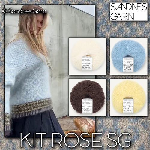 km419 Kit Rose SG with Sandnes Garn
