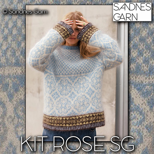km419 Kit Rose SG + Basket Clutch with Sandnes Garn